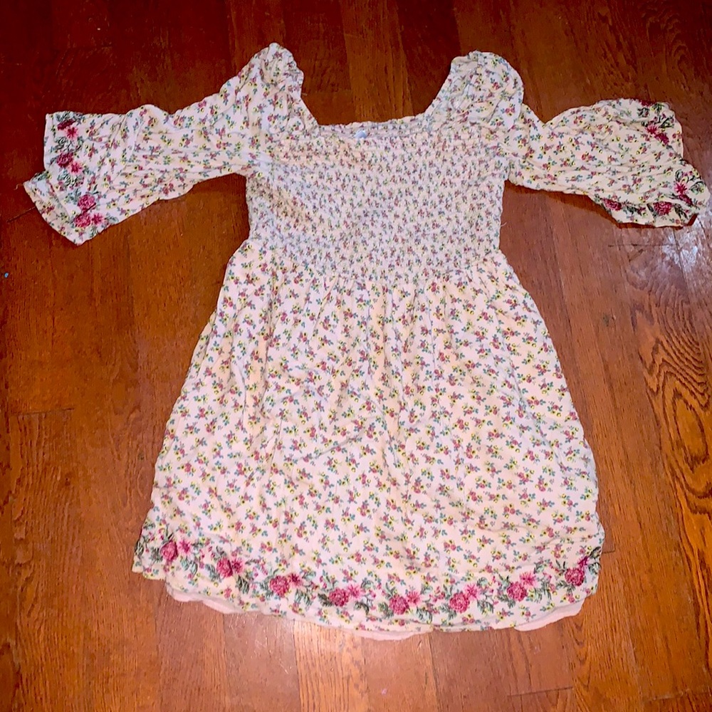 Pink flower dress shirt for teens/adults